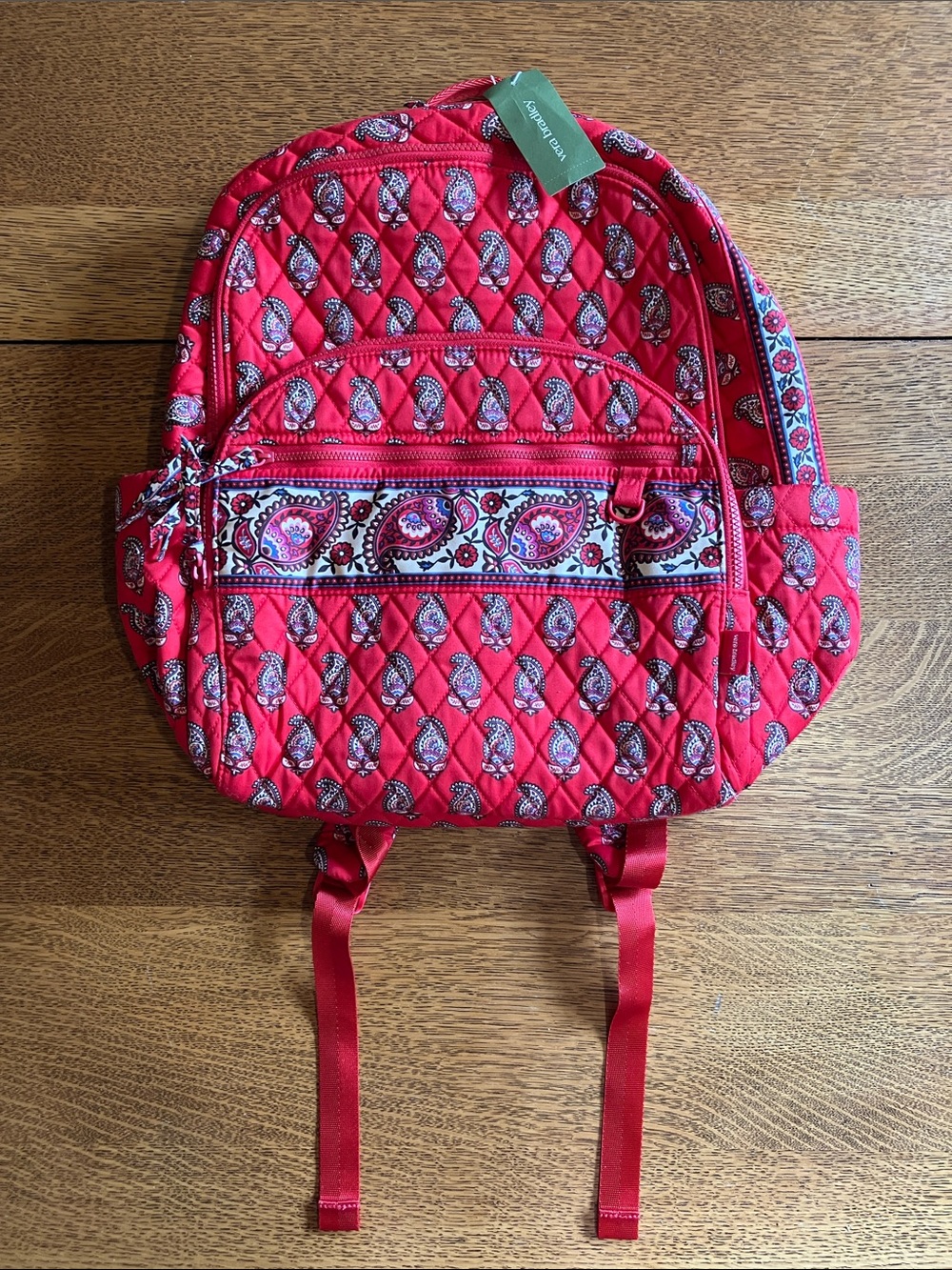 NWT Vera Bradley Quilted Large Bancroft Backpack - Flowering Paisley Goji Berry